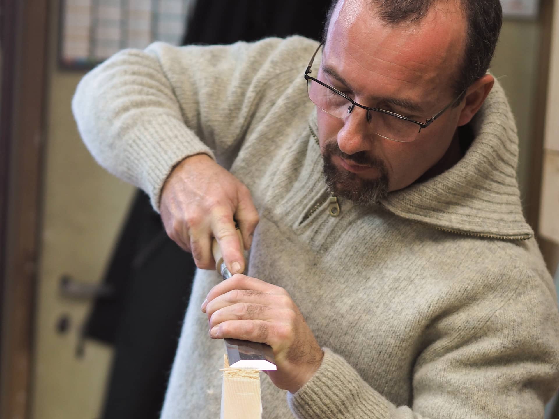 Pull camionneur en laine écru 100% naturelle Le Laboureur fabriqué en France