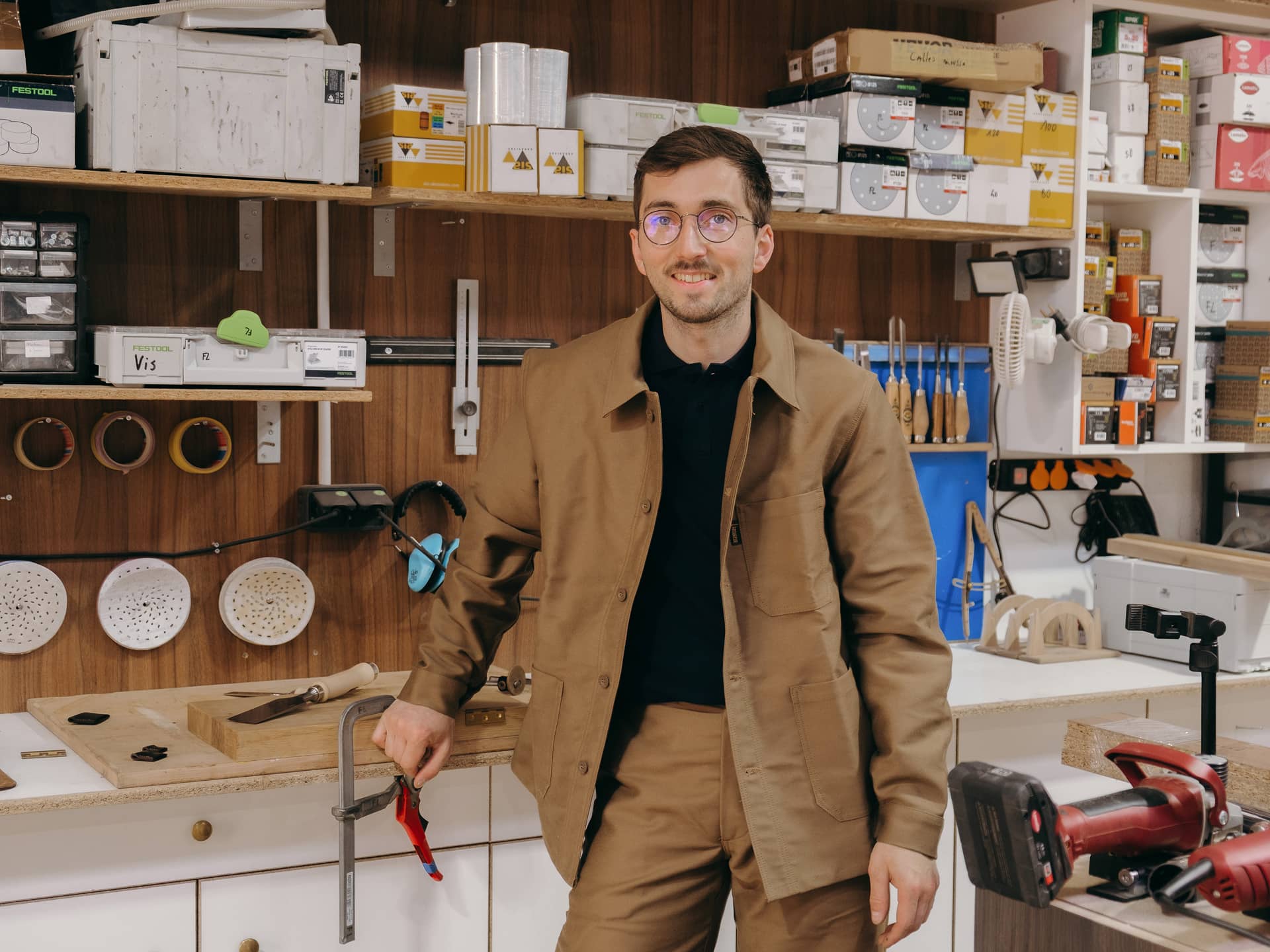 Florentin Lanceleur, gérant de l'Atelier Lanceleur, menuiserie et ébénisterie à Angers